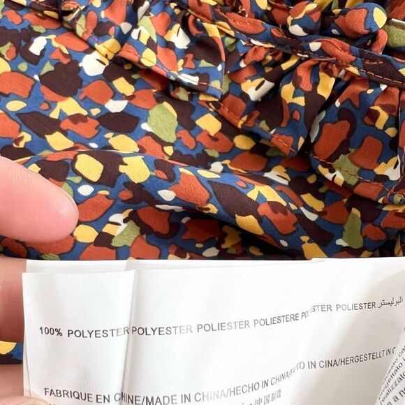 Q2 Shirt Womens Small Blouse Long Sleeve Edna Top NEW Multicolor Ruffle - Picture 9 of 12